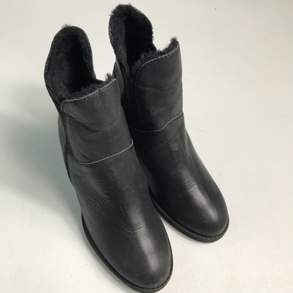 Emu Australia Black Fur Lined Ankle Boots Sz 5 New - Picture 7 of 8